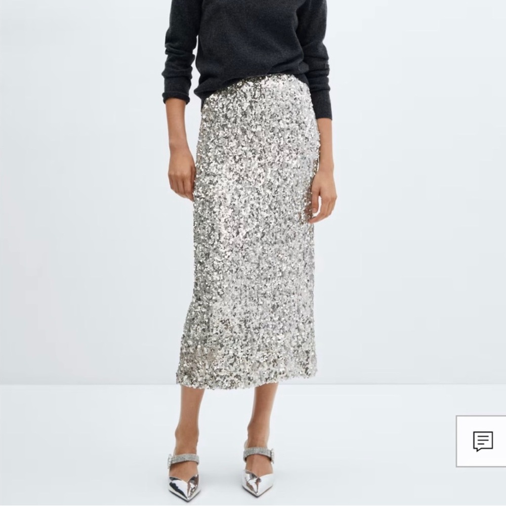 MANGO Sequin midi skirt 
Size M